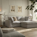 Lutyens Taupe Boucle Modular Sofa 2-Piece Chaise