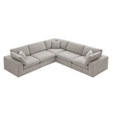 Lutyens Taupe Boucle Modular Sofa 5-Piece Corner Set