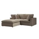Lutyens Taupe Velvet Modular Sofa 2-Piece Chaise