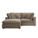 Lutyens Taupe Velvet Modular Sofa 2-Piece Chaise