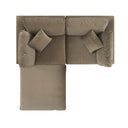 Lutyens Taupe Velvet Modular Sofa 2-Piece Chaise