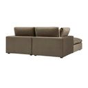 Lutyens Taupe Velvet Modular Sofa 2-Piece Chaise