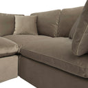 Lutyens Taupe Velvet Modular Sofa 2-Piece Chaise