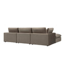 Lutyens Taupe Velvet Modular Sofa 3-Piece Chaise