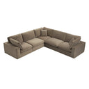 Lutyens Taupe Velvet Modular Sofa 5-Piece Corner Set