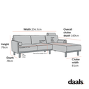 Timber Grey Marl Fabric Sofa, Large 3-Seater Chaise Sofa Right Hand Facing