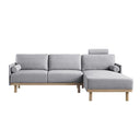 Timber Grey Marl Fabric Sofa, Large 3-Seater Chaise Sofa Right Hand Facing